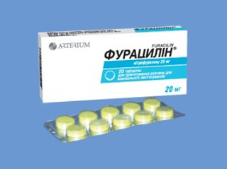 Препарат Фурацилин от боли в горле