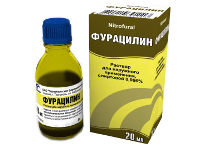 Как выглядит фурацилиновый спирт при отите
